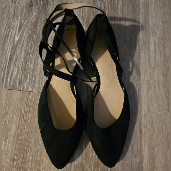 ARA strappy pointed toe flats size 4 6.5 black suede - Picture 2 of 7